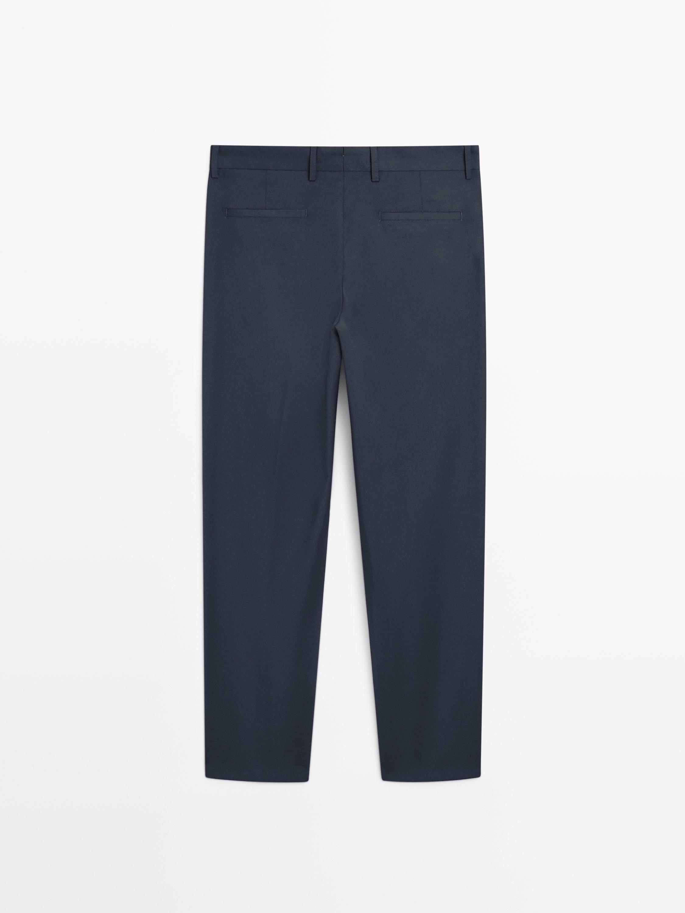 Pantalon de costume wide leg en laine froide